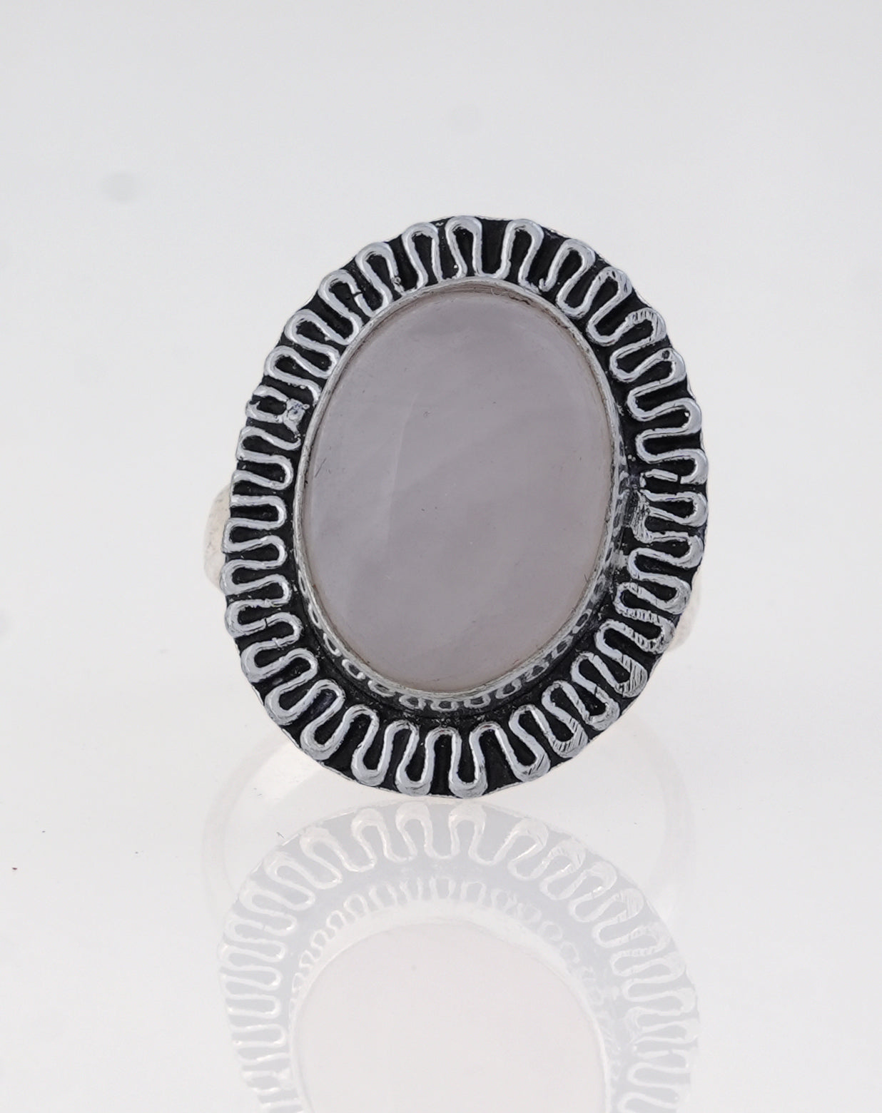 Petite Rose Quartz Love Ring (Minimal Setting)