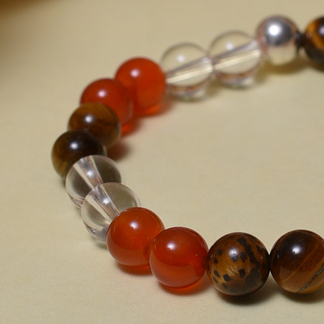 Confident Vitality Trio (Tiger Eye • Carnelian • Clear Quartz)