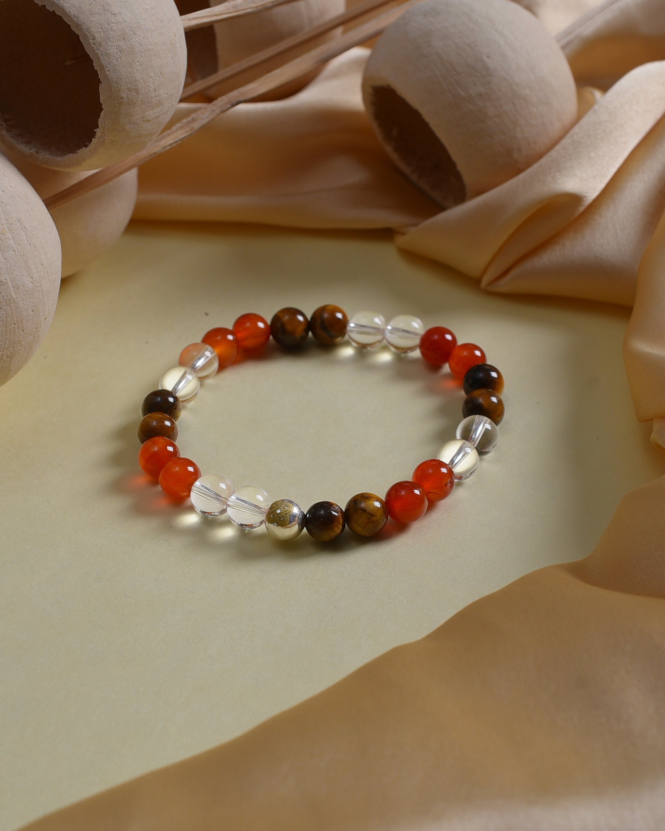 Confident Vitality Trio (Tiger Eye • Carnelian • Clear Quartz)