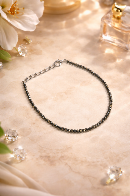 Pyrite Prosperity Bracelet – 4mm Faceted Beads