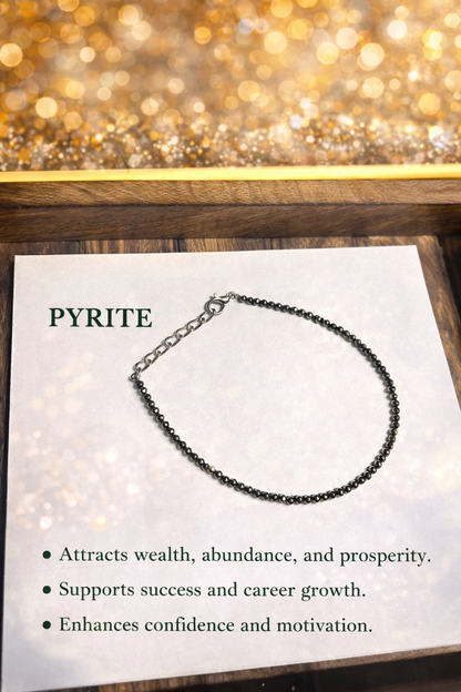 Pyrite Prosperity Bracelet – 4mm Faceted Beads