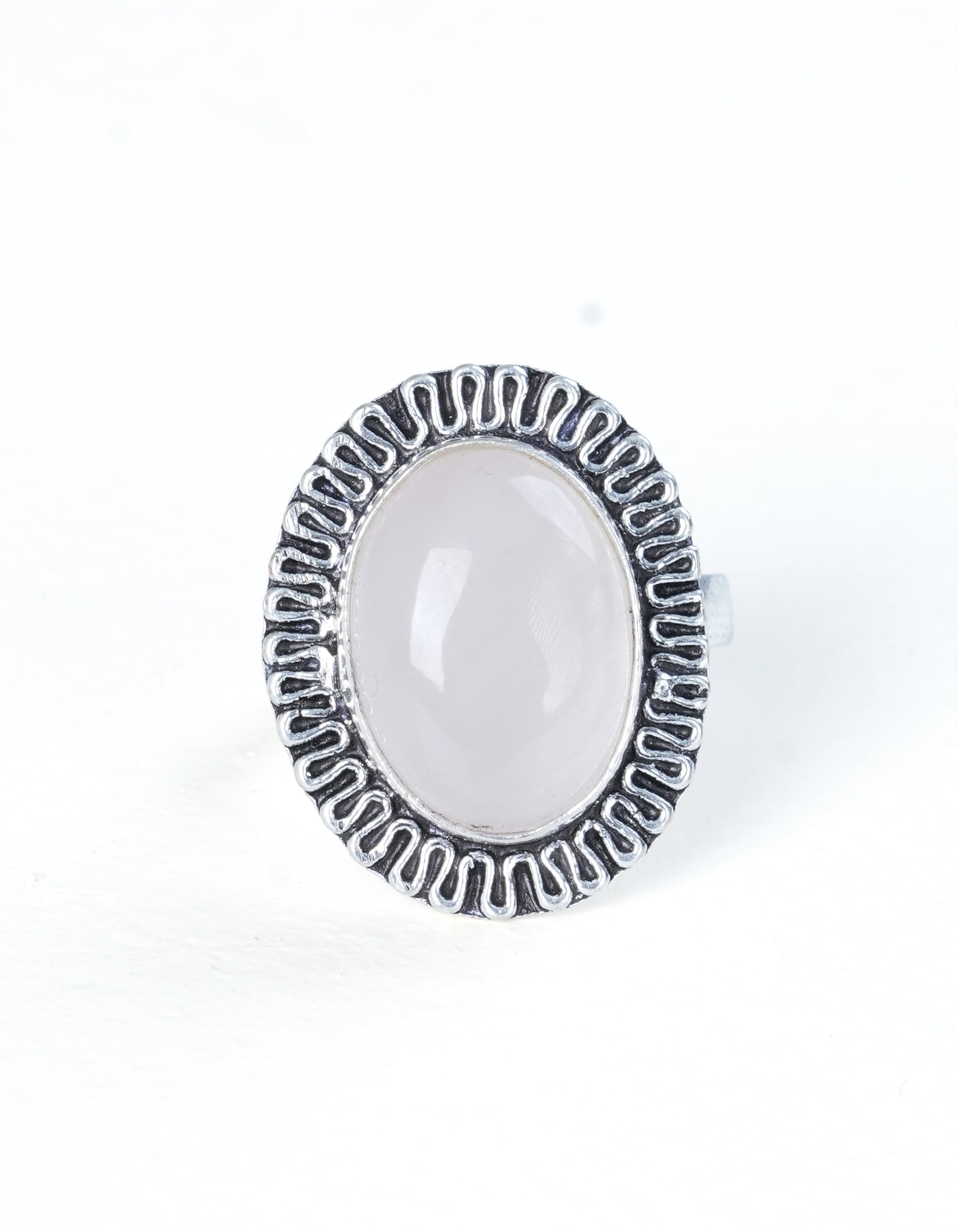 Petite Rose Quartz Love Ring (Minimal Setting)