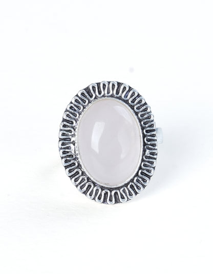 Petite Rose Quartz Love Ring (Minimal Setting)
