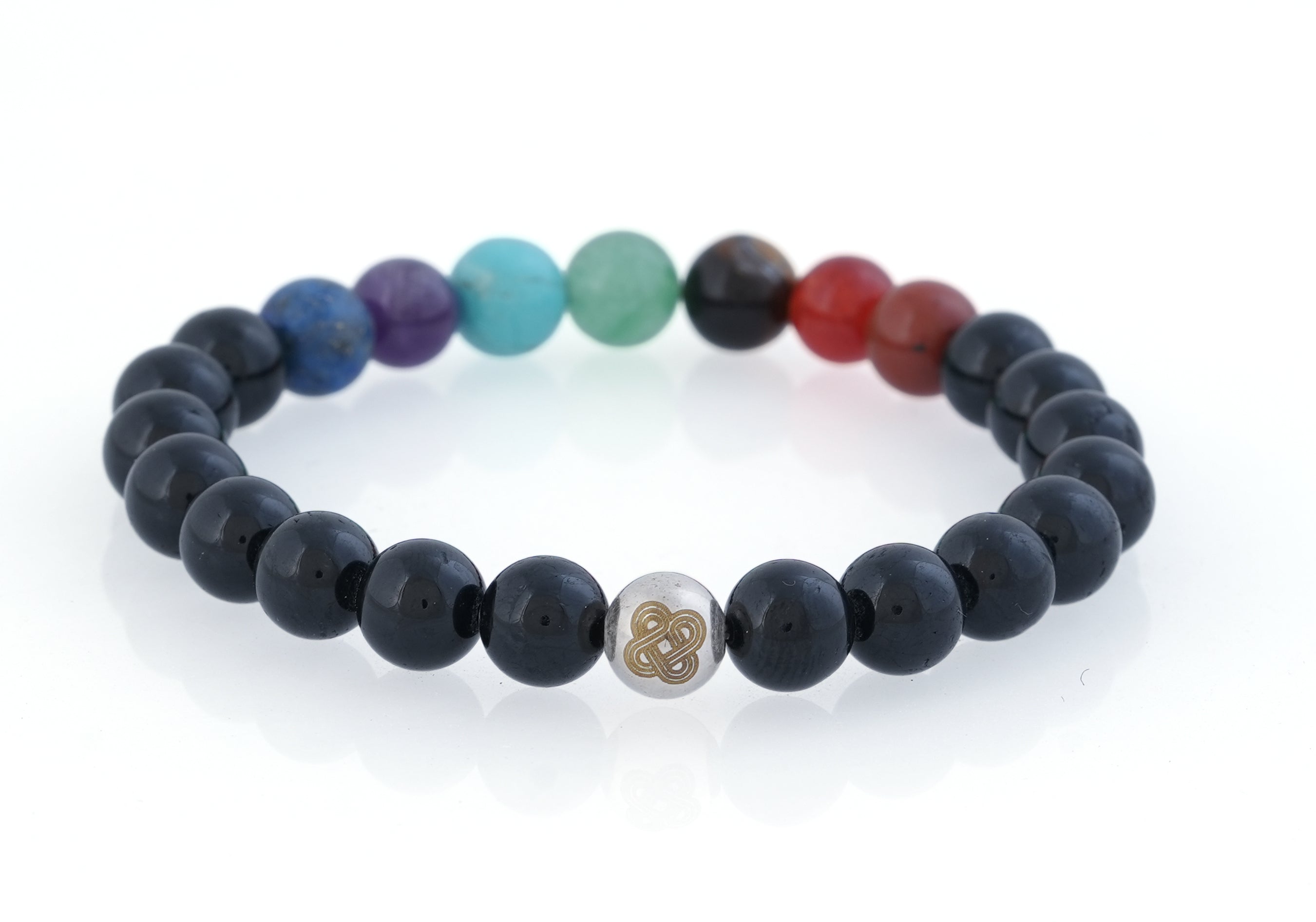7-Chakra Black Tourmaline Grounding Bracelet
