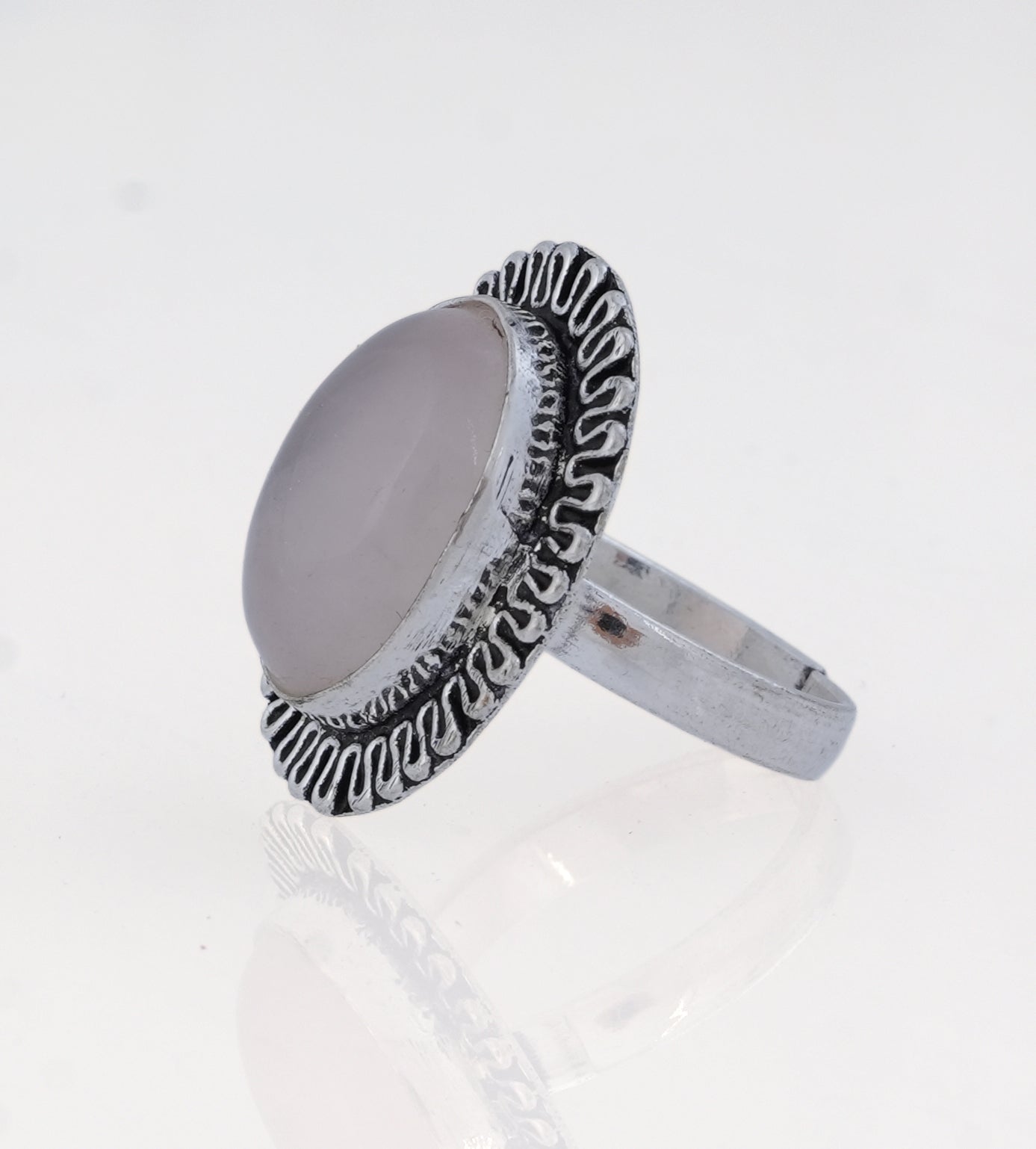 Petite Rose Quartz Love Ring (Minimal Setting)