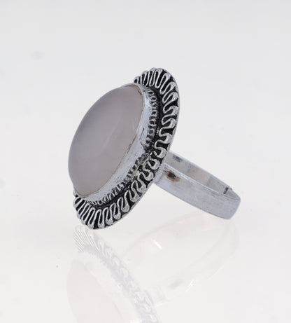 Petite Rose Quartz Love Ring (Minimal Setting)