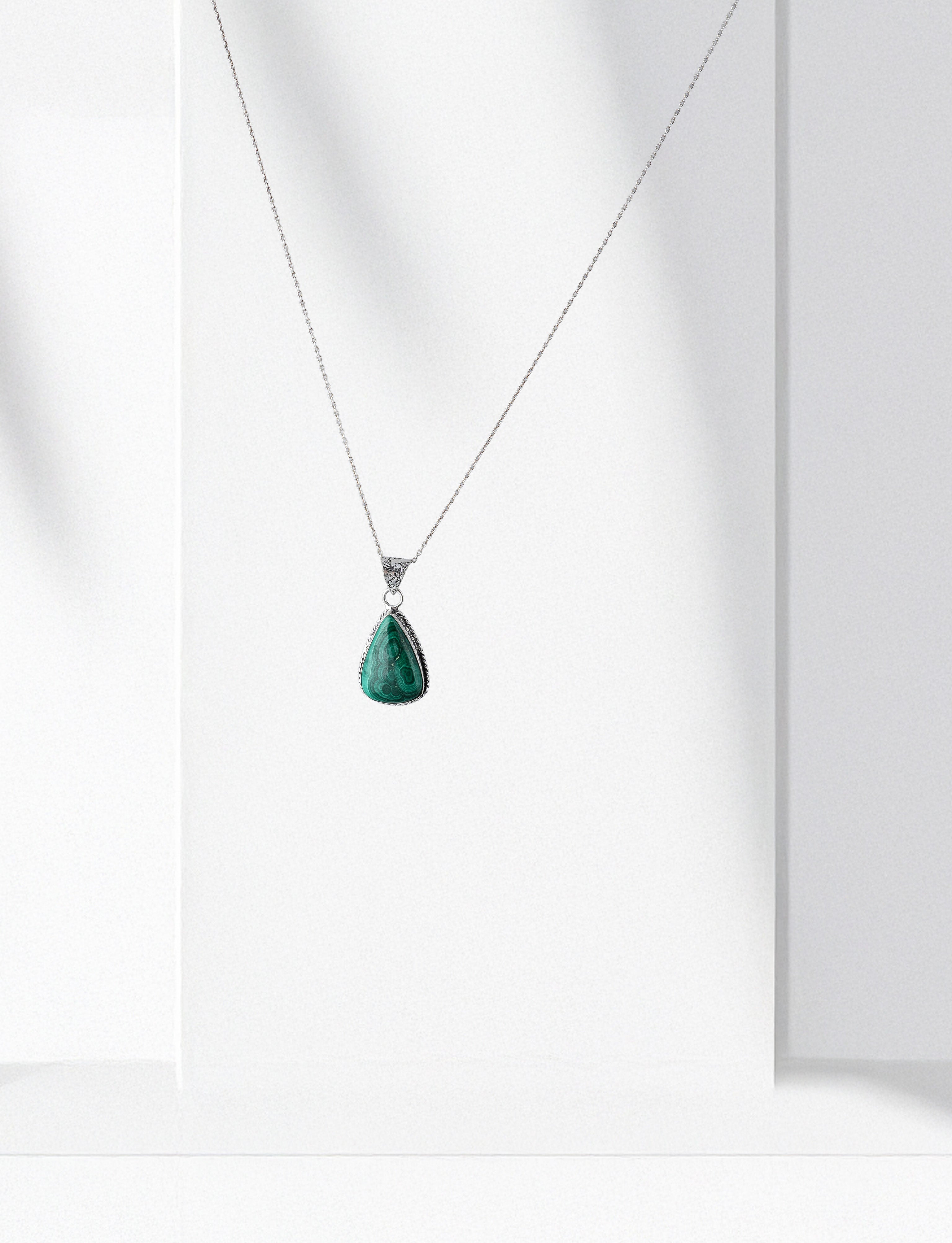 Malachite Healing & Transformation Pendant in Metal