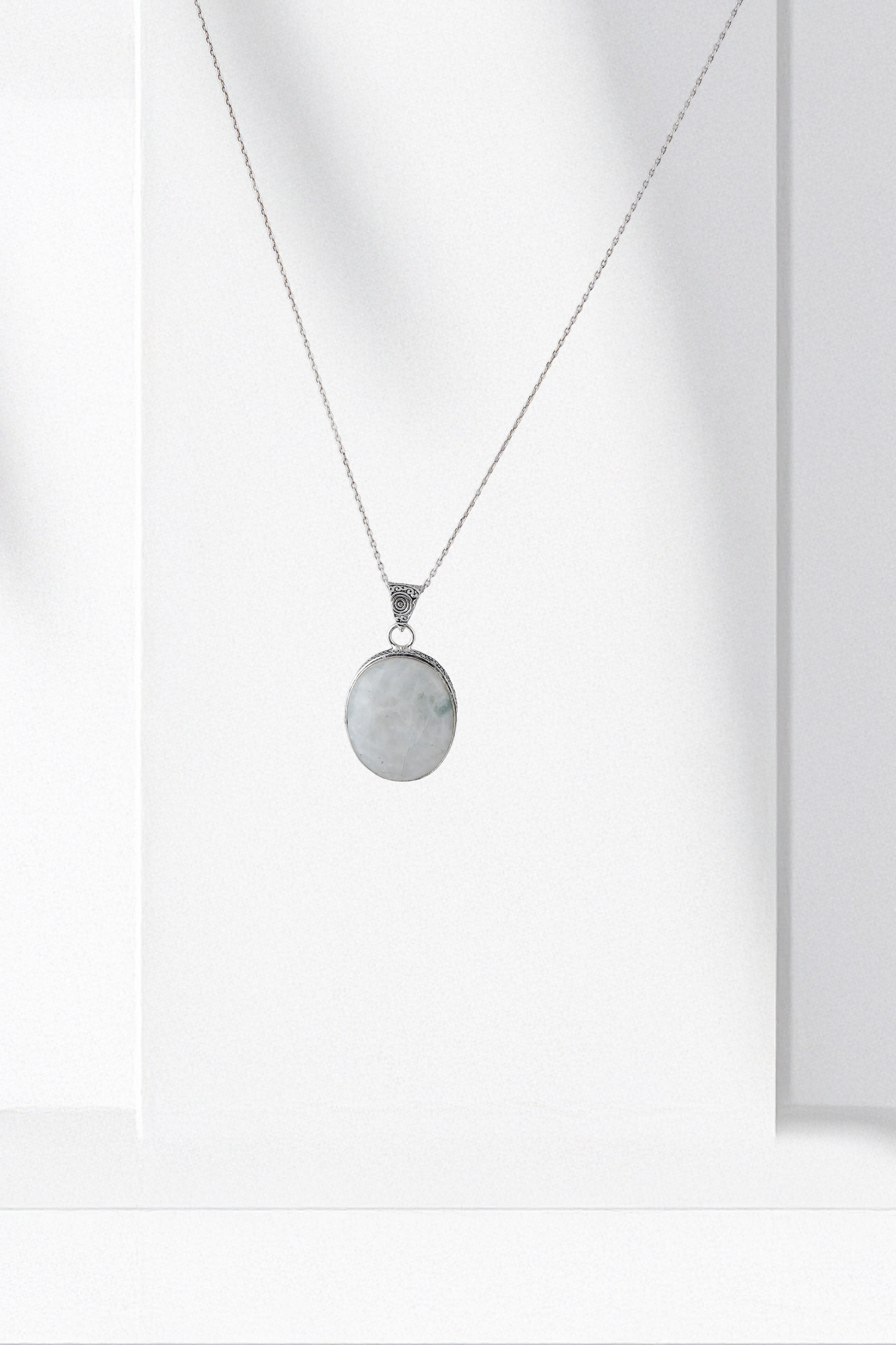 Statement Moonstone Harmony & Inner Light Crystal Pendant in Metal