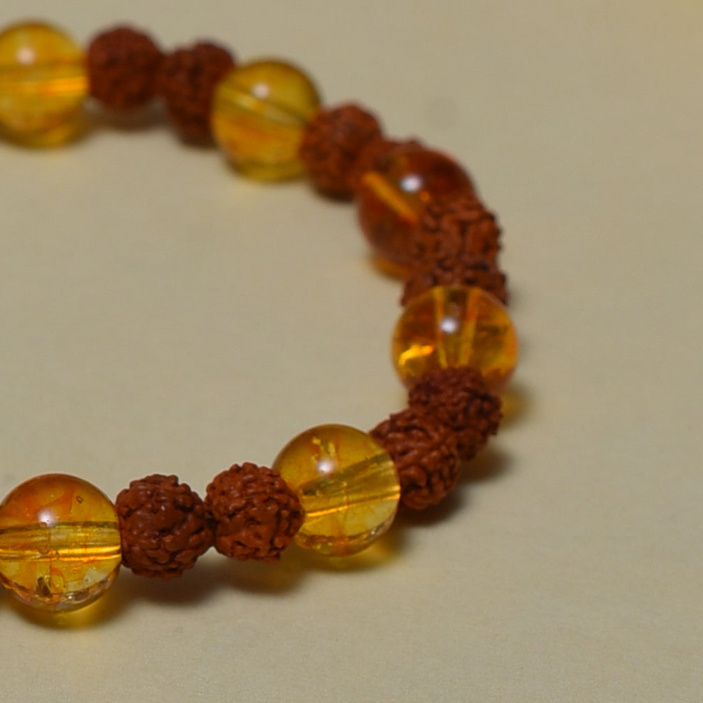 Divine Abundance Guard (Rudraksha • Citrine • Evil Eye)