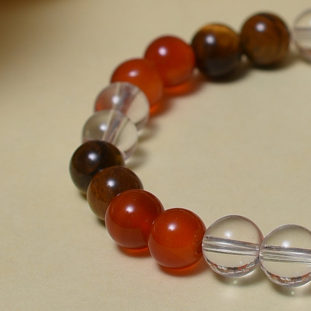Confident Vitality Trio (Tiger Eye • Carnelian • Clear Quartz)