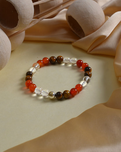 Confident Vitality Trio (Tiger Eye • Carnelian • Clear Quartz)