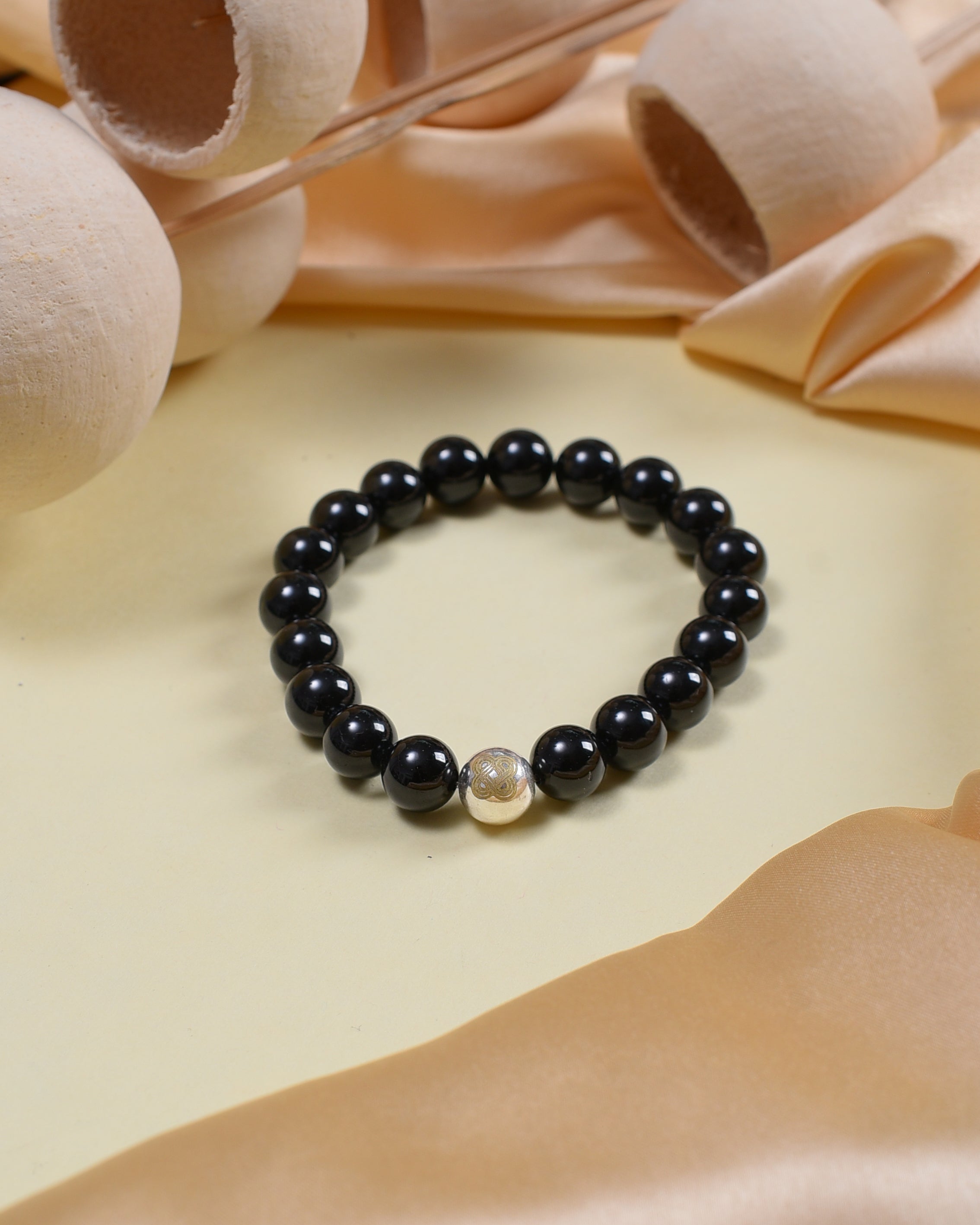 Obsidian Mirror Shield Bracelet